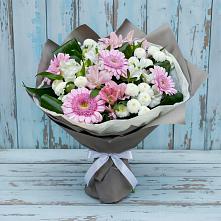 Букет цветов из:  Герберы, Альстромерии и Хризантемы #REPLACE_PRED# Верхнеяркеево