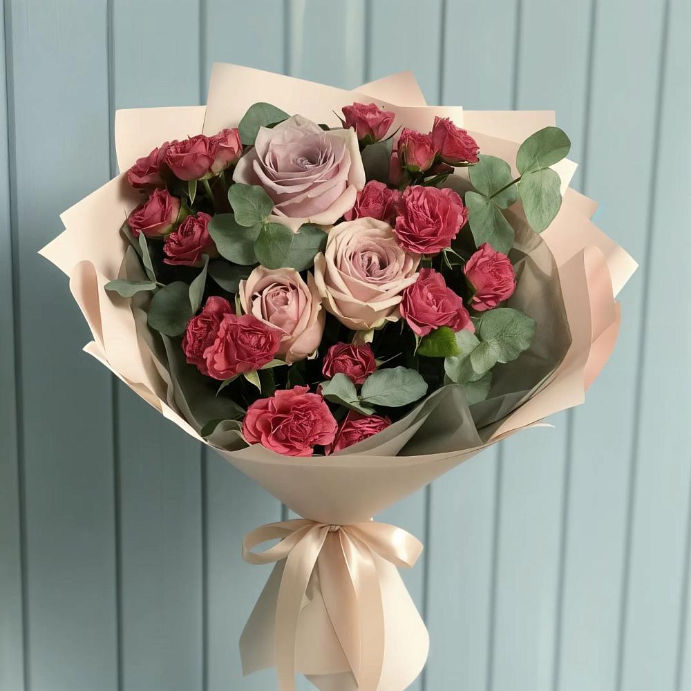 Букет цветов из: Гвоздики и Розы в Верхнеяркеево