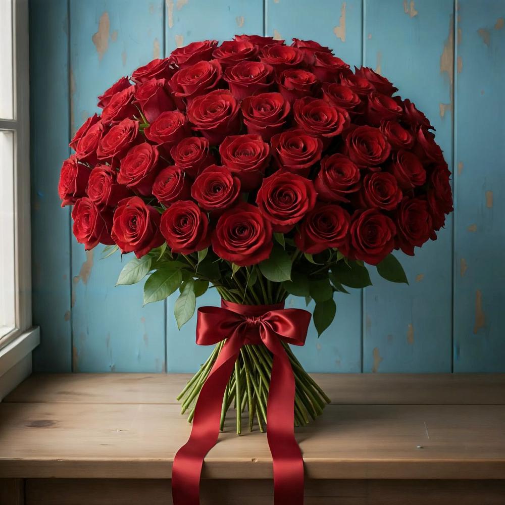 Букет Красные розы Блэк Меджик в Верхнеяркеево