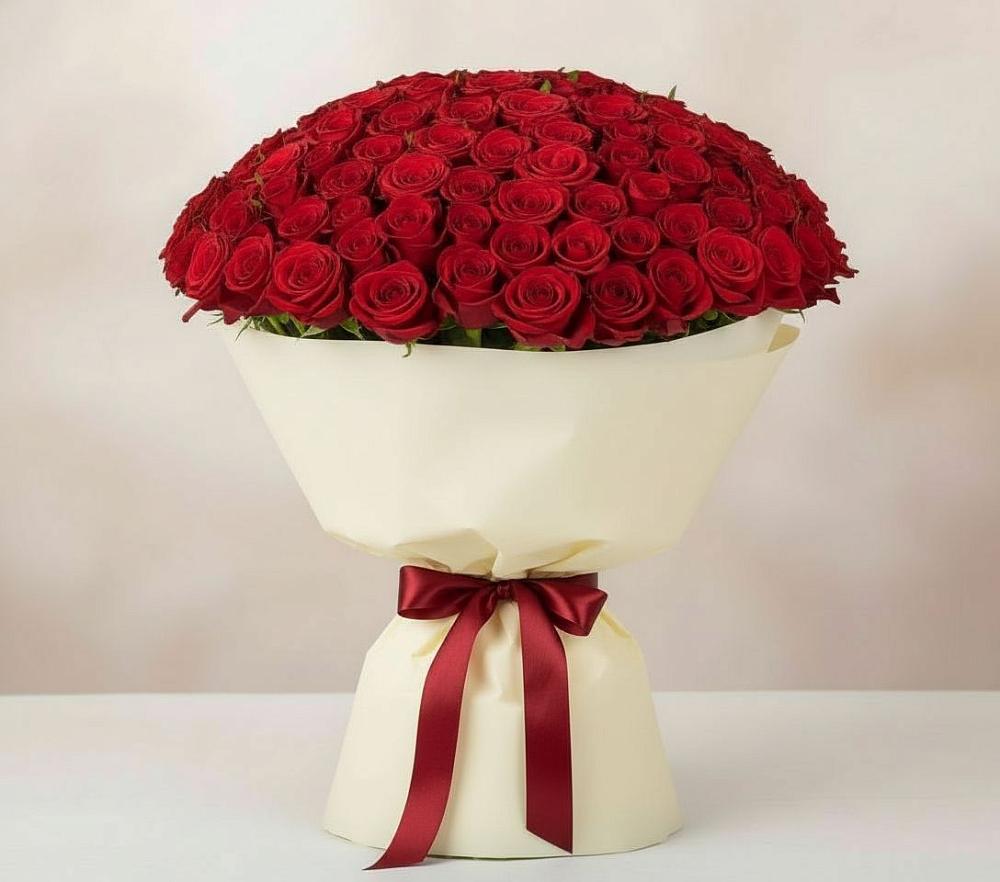 Букет 101 Красная роза Милано в Верхнеяркеево