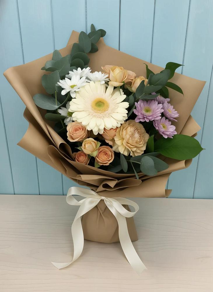 Букет цветов из: Герберы и Хризантемы в Верхнеяркеево
