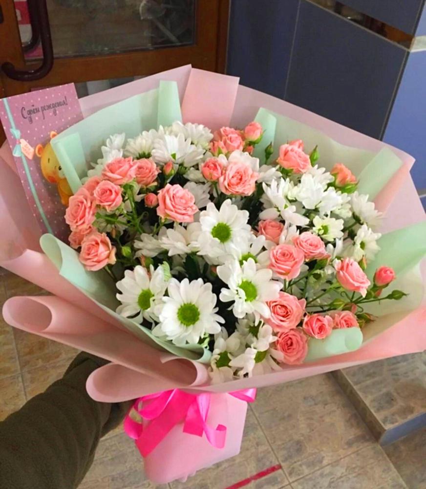 Букет цветов из: Розы и Хризантемы в Верхнеяркеево