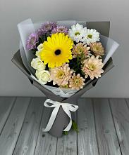 Букет цветов из:  Розы, Герберы и Хризантемы #REPLACE_PRED# Верхнеяркеево