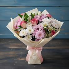 Букет цветов из:  Хризантемы, Альстромерии и Розы в Верхнеяркеево