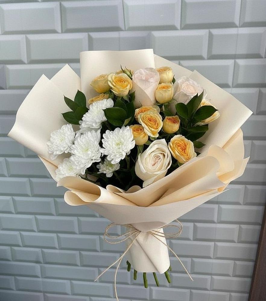 Букет цветов из: Розы и Хризантемы в Верхнеяркеево