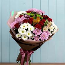 Букет цветов из:  Розы, Хризантемы и Альстромерии в Верхнеяркеево