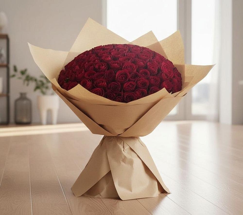 Букет 101 Красная роза в Верхнеяркеево