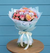 Букет цветов из:  Хризантемы и Розы в Верхнеяркеево