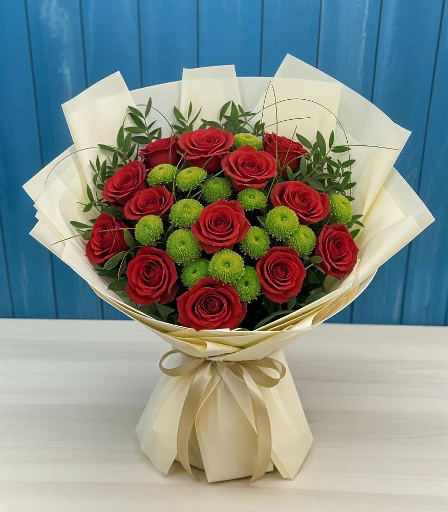 Букет цветов из: Розы и Хризантемы в Верхнеяркеево